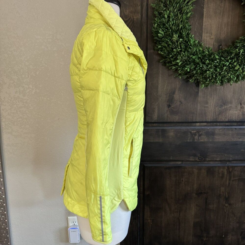 Lululemon 🍋What The Fluff Goose Down Jacket Puffer Size 4 Yellow Pullover - Picture 8 of 8